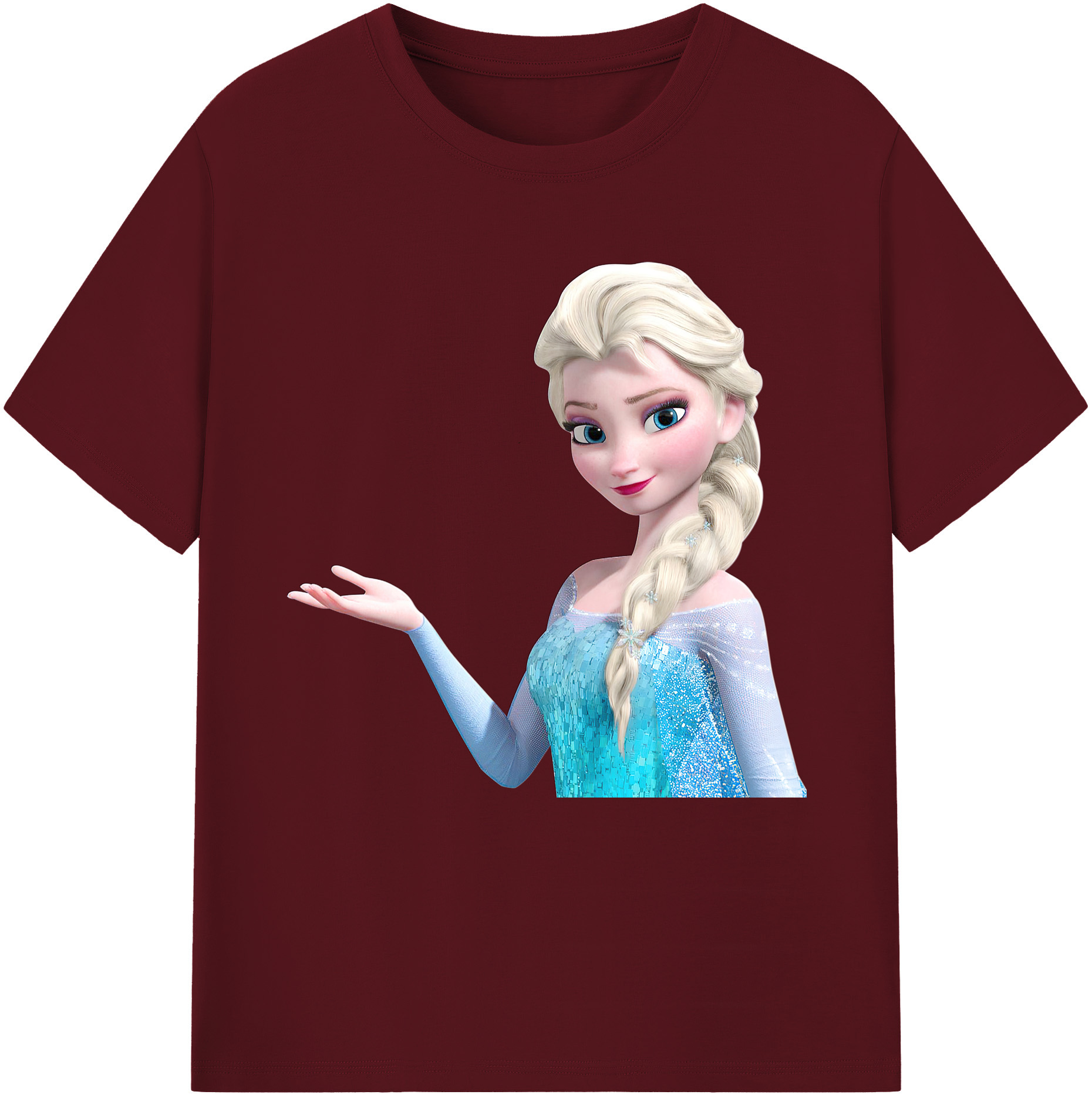 （画像用） アナと雪の女王 アンナ エルサ Frozen Anna Elsa 綿100％半袖Tシャツ（フロントプリント）